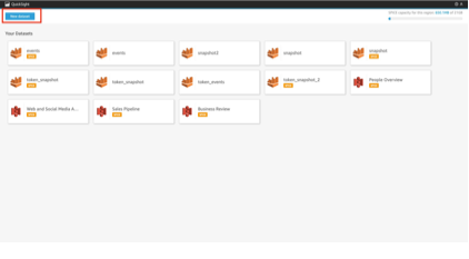 Choosing datasets on QuickSight