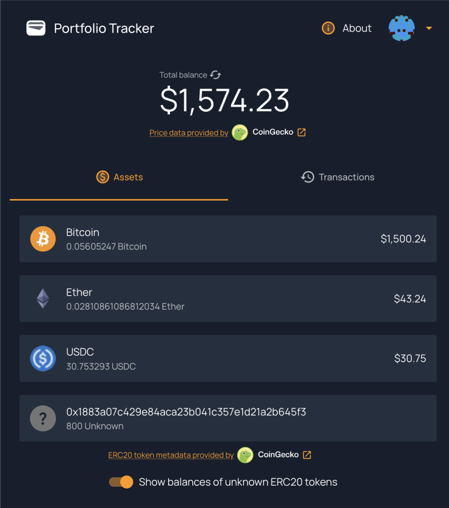 Portfolio Tracker frontend