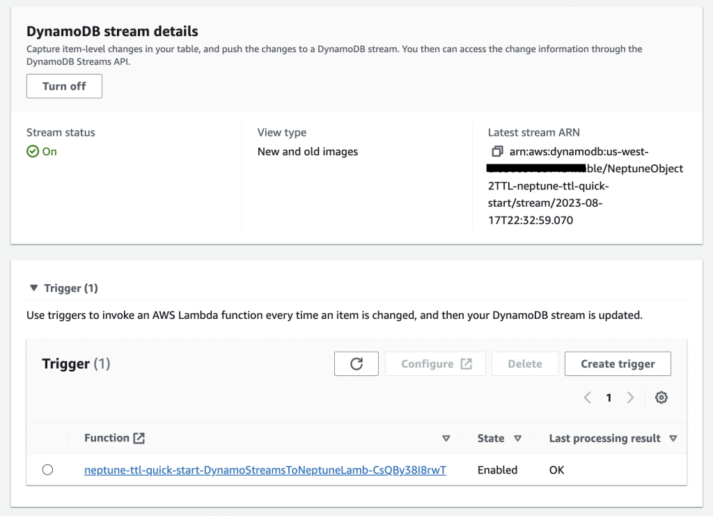 DynamoDB streams setup