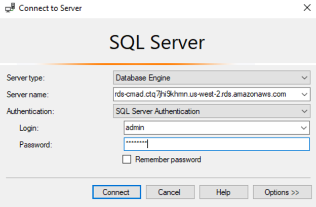 SQL Server Management Studio Connection