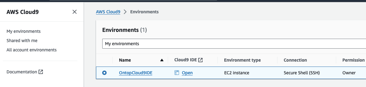 AWS Cloud9 console