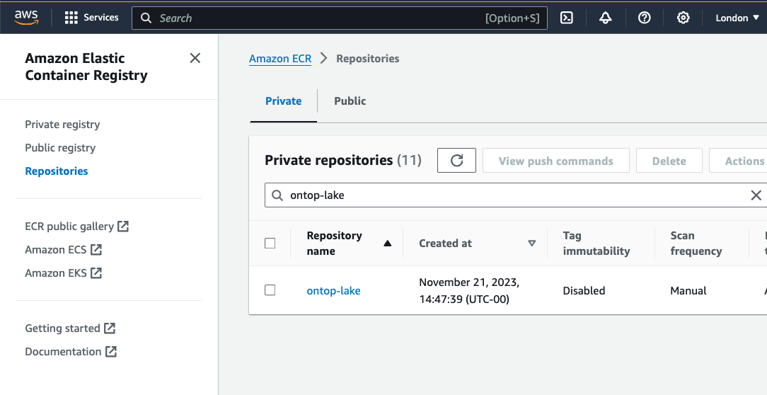 ECR private repositories