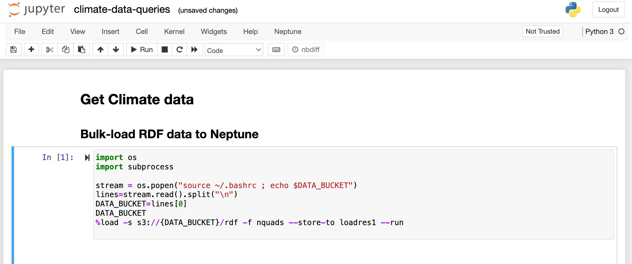 Load climate data RDF script