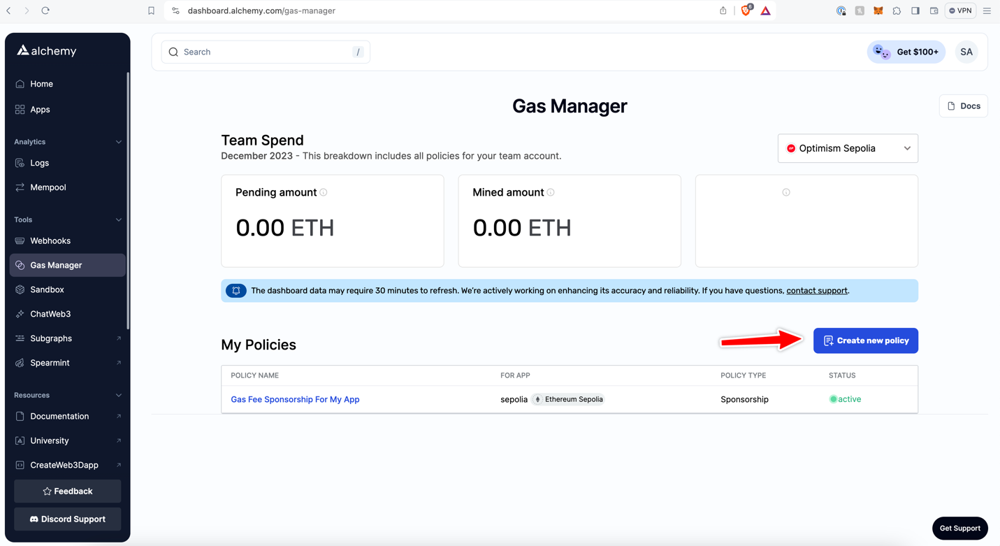 Gas Manager UI