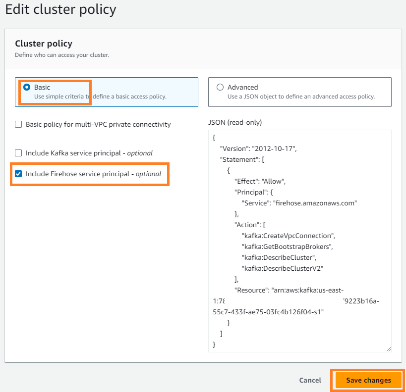 firehose service principal