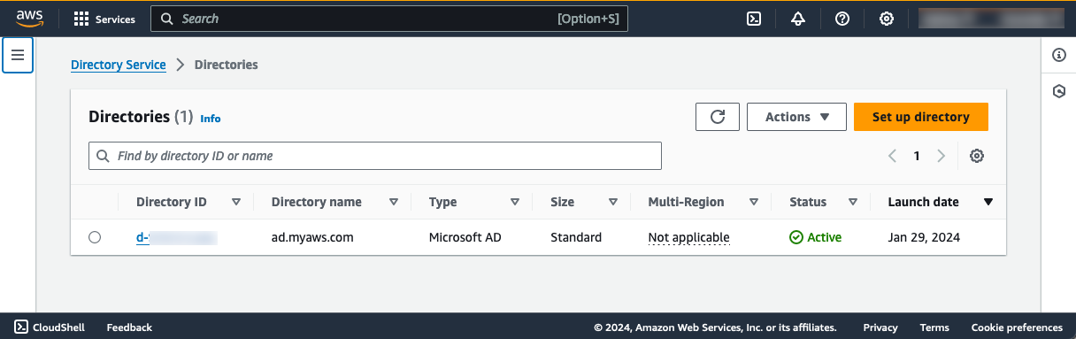 AWS-managed AD