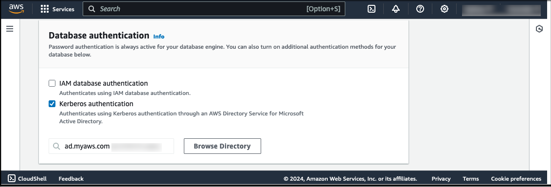 Aurora MySQL database authentication