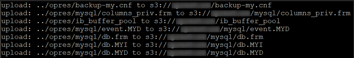 upload status of files to Amazon S3