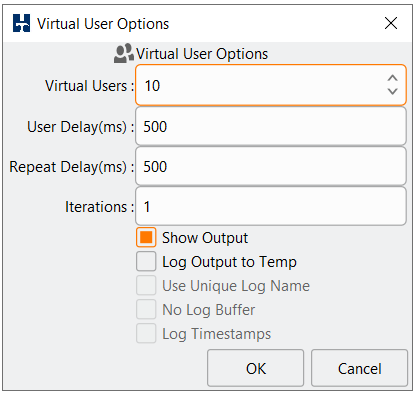HammerDB virtual users options