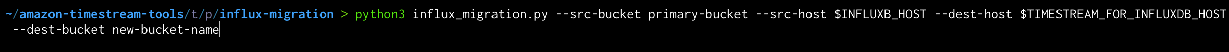 AWS InfluxDB migration script execution example