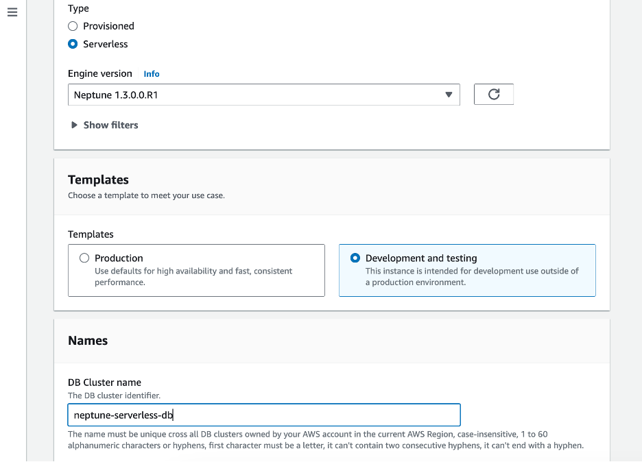 Neptune cluster setup