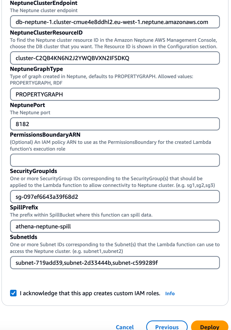 Connector parameters 2