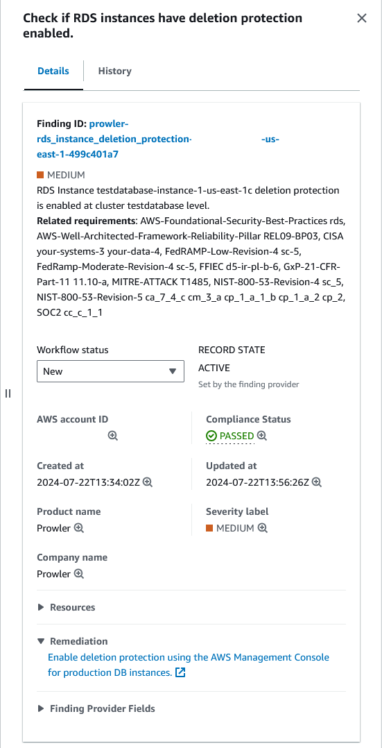 Prowler Remediated Finding