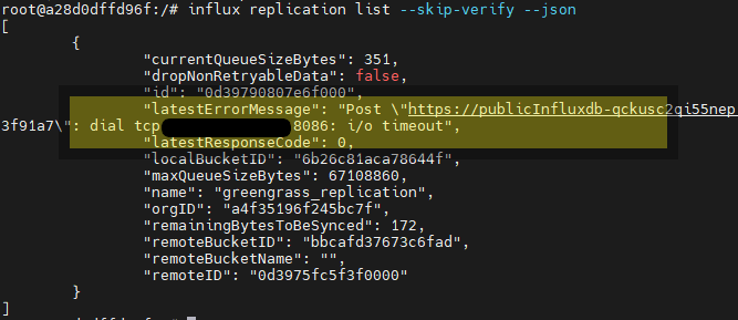 InfluxDB Replication Error