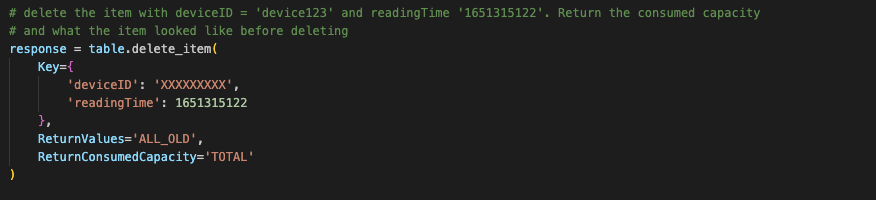 Amazon Q Developer perform delete