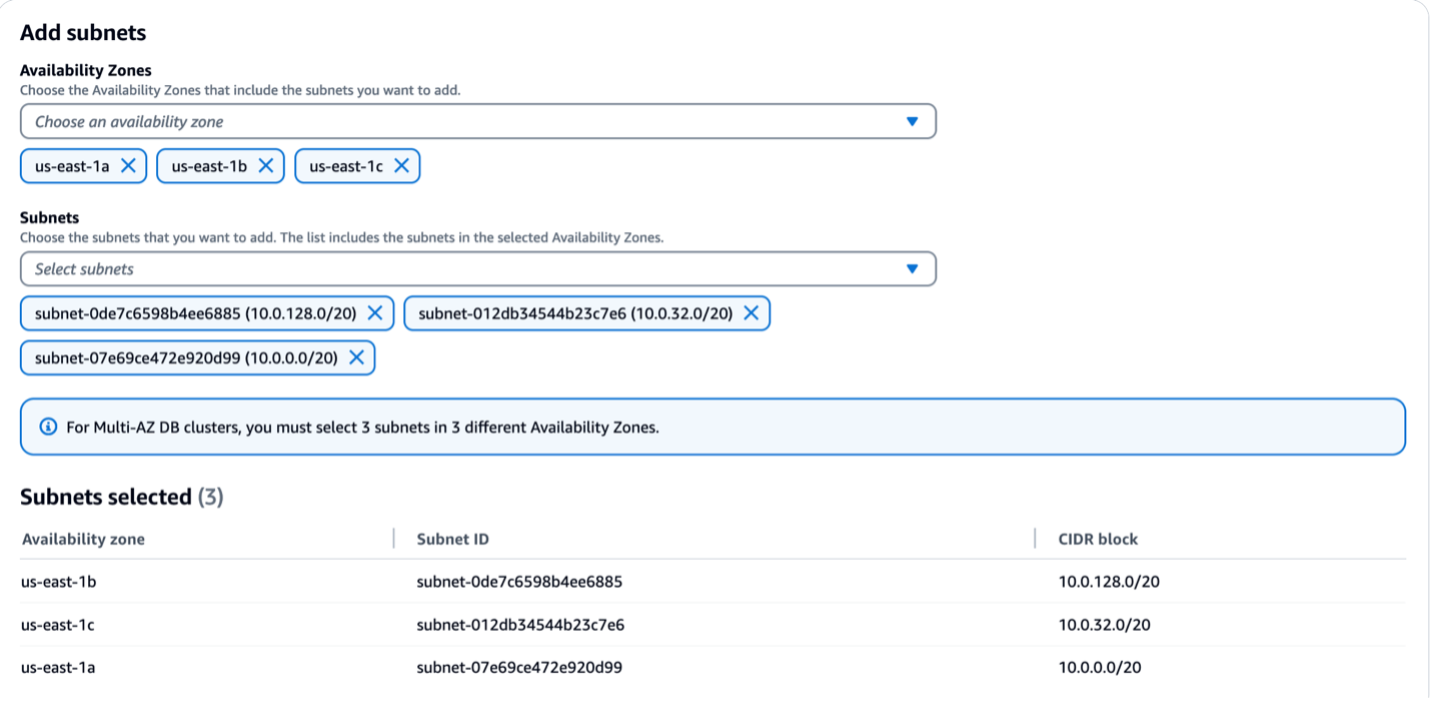 Delete the public subnets from your RDS subnet group