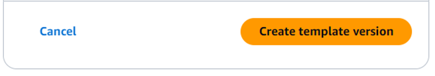 Example screenshot showing the Create template version button.