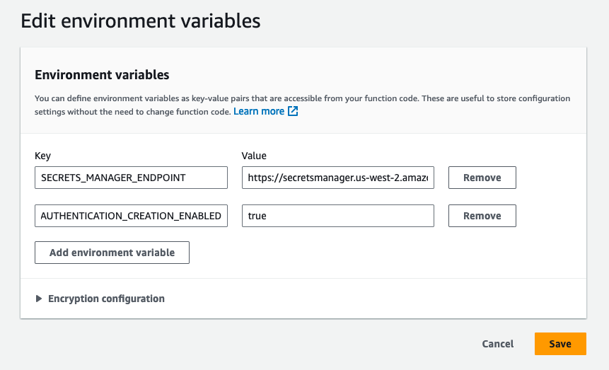 Configure environment variables
