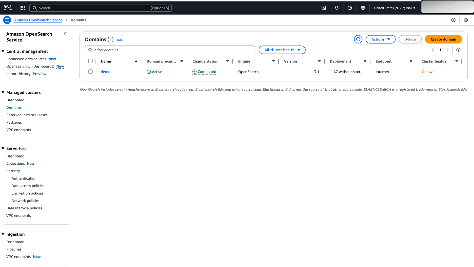 Figure 2: OpenSearch Security Settings