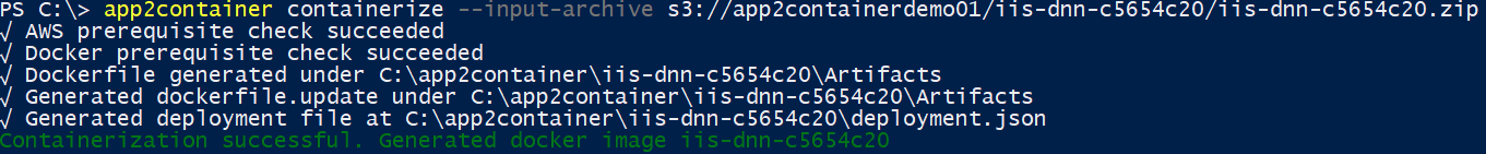 Containerize Input Archive
