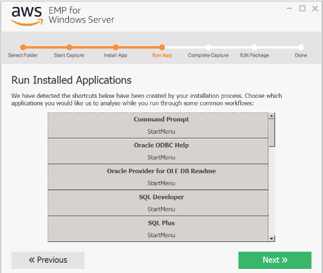 <alt_text: Run Installed Applications Page>