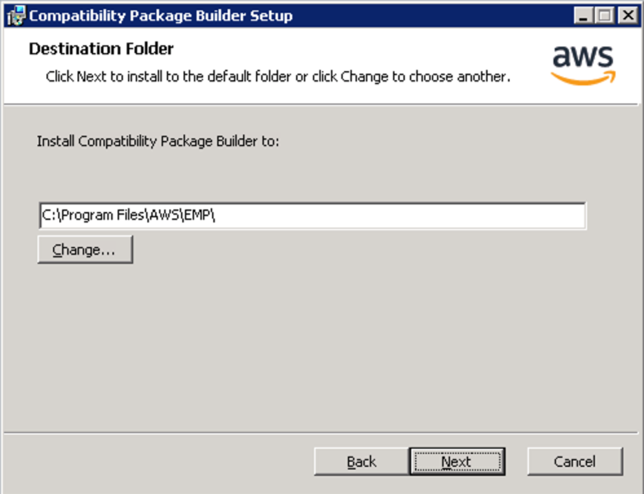 <alt_text: Choose a path to install EMP>