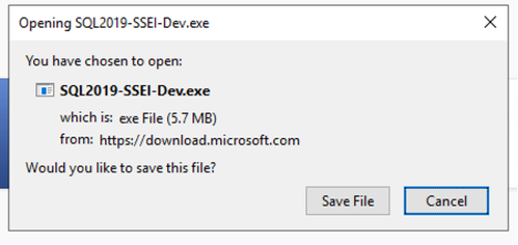 Downloading SQL Server Developer.