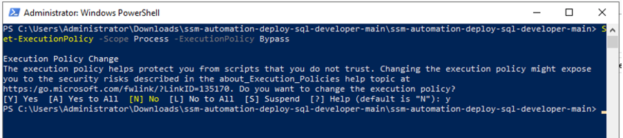 Setting execution policy