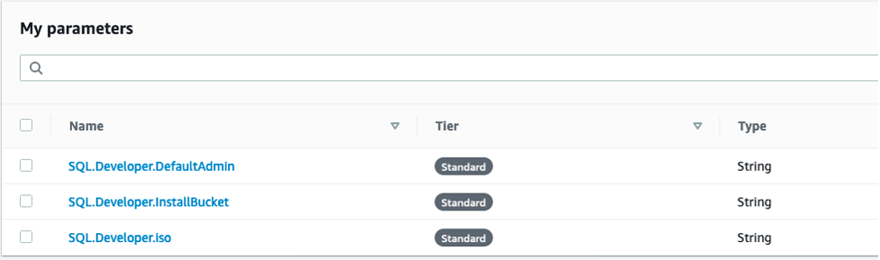 Systems Manager parameters.
