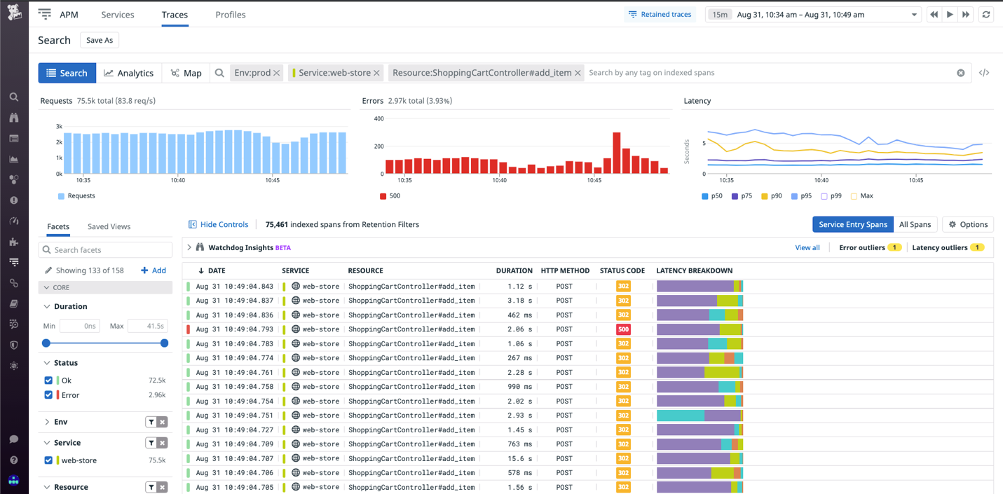 Datadog Dashboard Filters