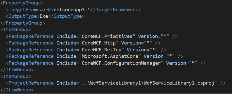 CoreWCF project file
