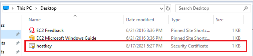 Creation of Host Key certificate