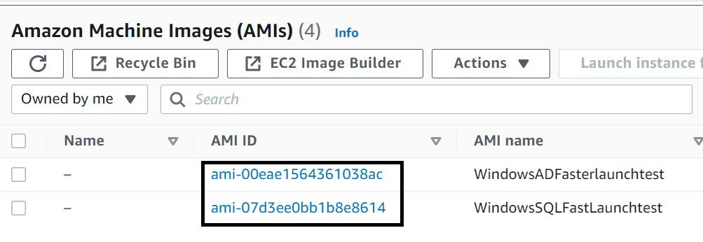 Figure 2. Custom AMIs