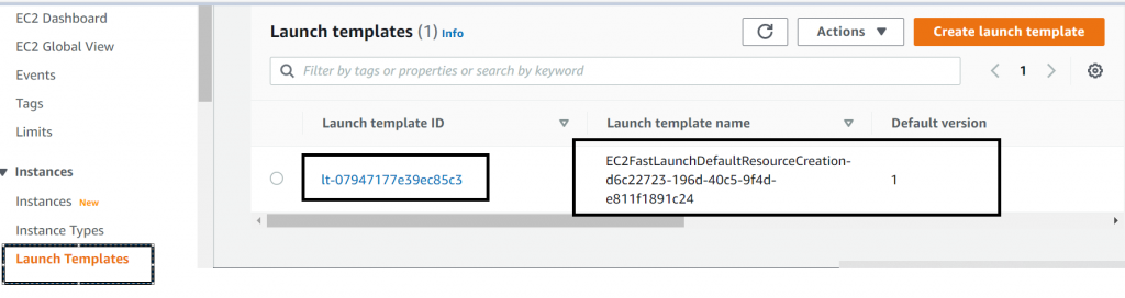 Figure 9. Launch Template