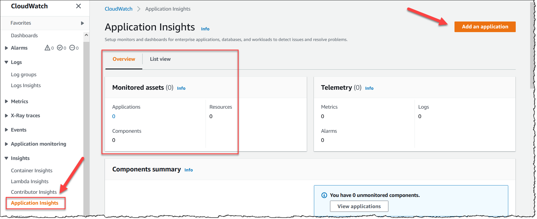 Figure 3 : CloudWatch Application Insights monitored assets