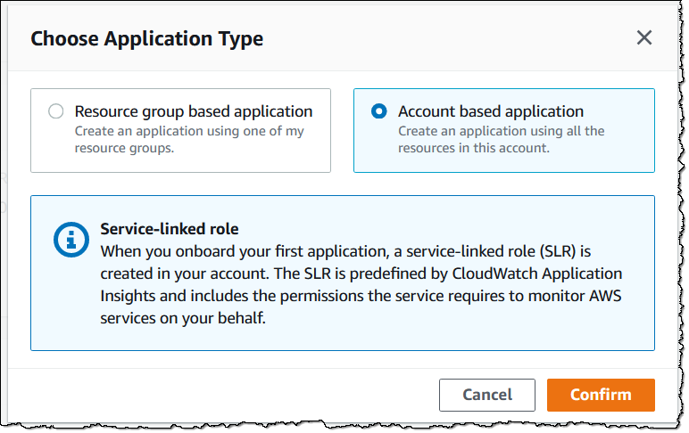 Figure 4 : CloudWatch Application Insights application type&nbsp;