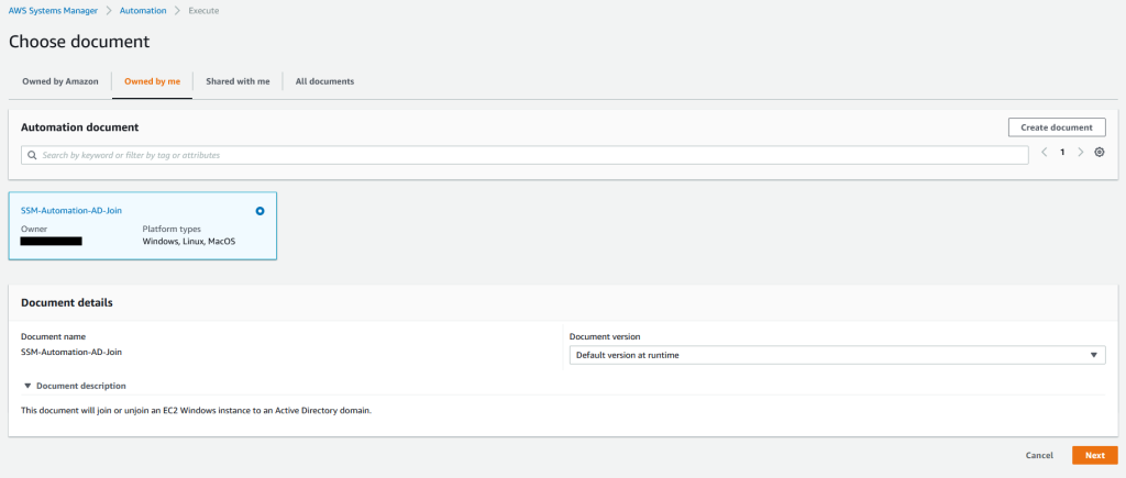 Figure 9: Choose automation runbook.