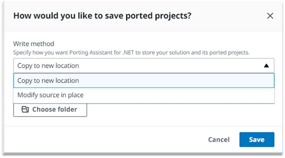 Select how you want to store the modified solution