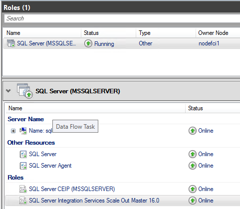 Bring the service online in Windows Failover cluster manger tool
