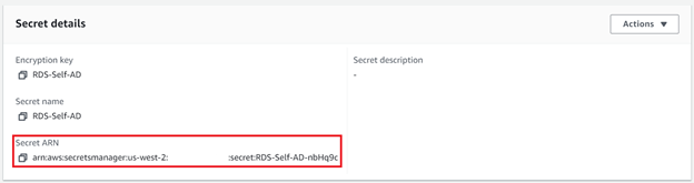 Figure 2: Secret ARN