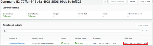 Run Command Status screenshot