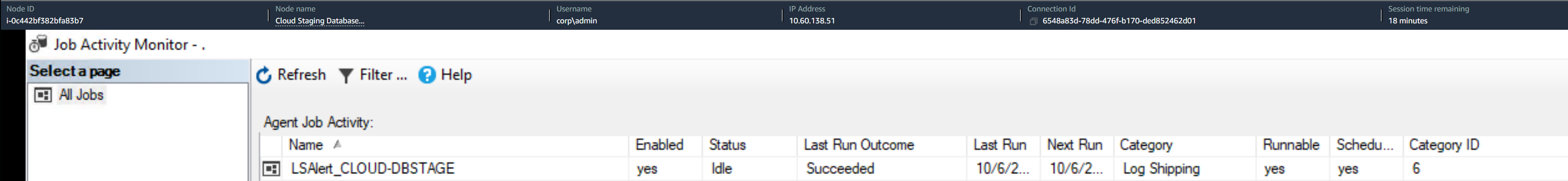 Figure 8 - LSAlert job in Node 3