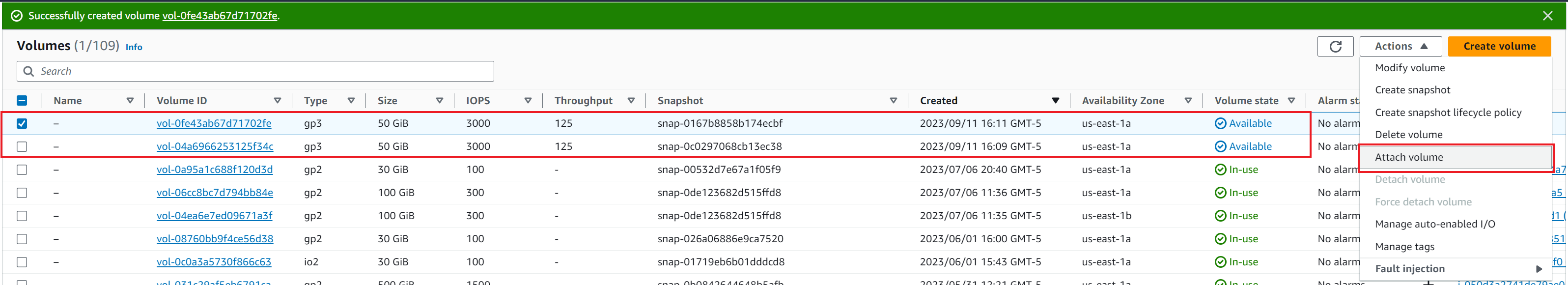Attach new Amazon EBS volumes