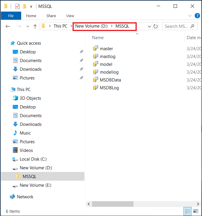System database files on newly attached Amazon EBS volumes