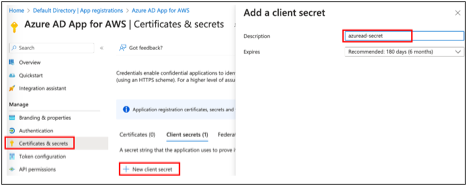 Entra ID App attribute – Client Secret value