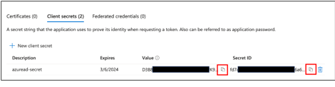 Entra ID App – Client Secret Key Value Pair