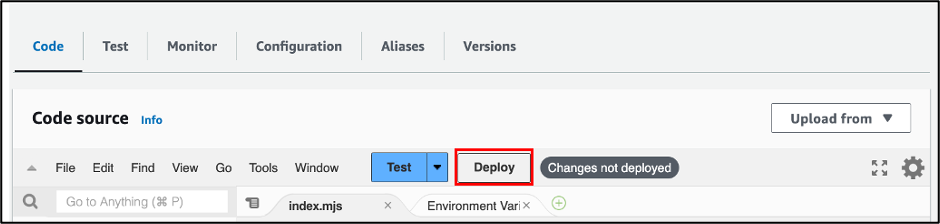 AWS Lambda function code deploy