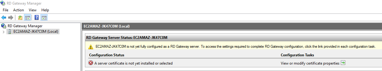 Figure 8: Pending Cert config