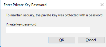 Figure 10: PFX file password prompt