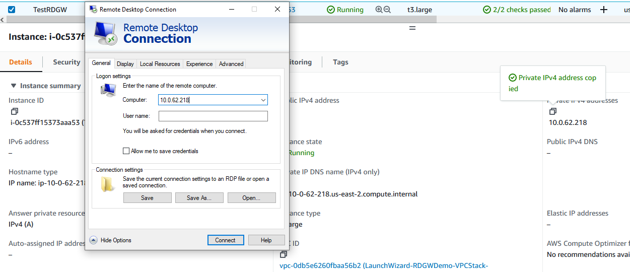 Figure 18: Private IP as destination